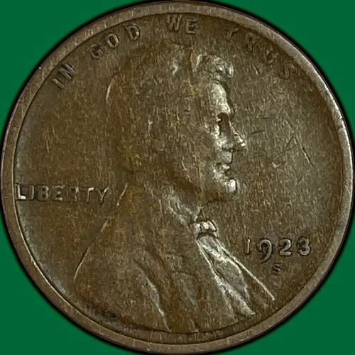 1923-S Lincoln Wheat Cent Fine F Coin #34336