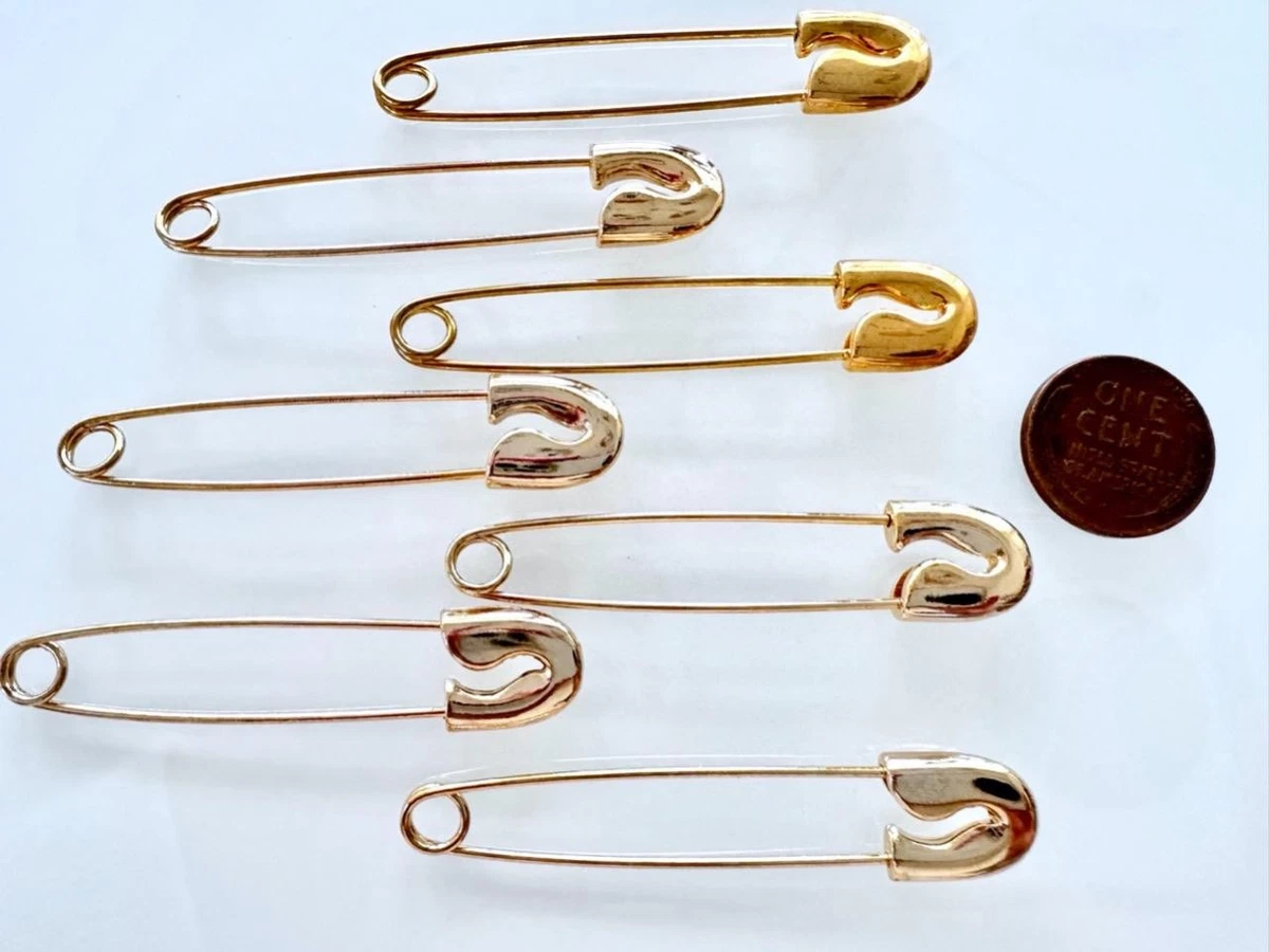 大型金色安全别针| eBay