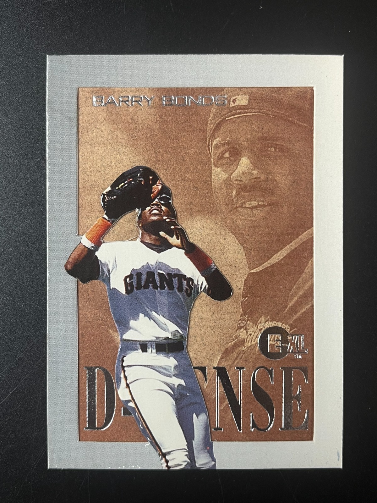 BARRY BONDS 1996 FLEER EXL DEFENSE INSERT #2 GIANTS HR KING