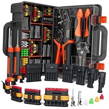 Crimping Tool Kit, Waterproof Automotive 18 Types 1-6 Pin  3 Tools