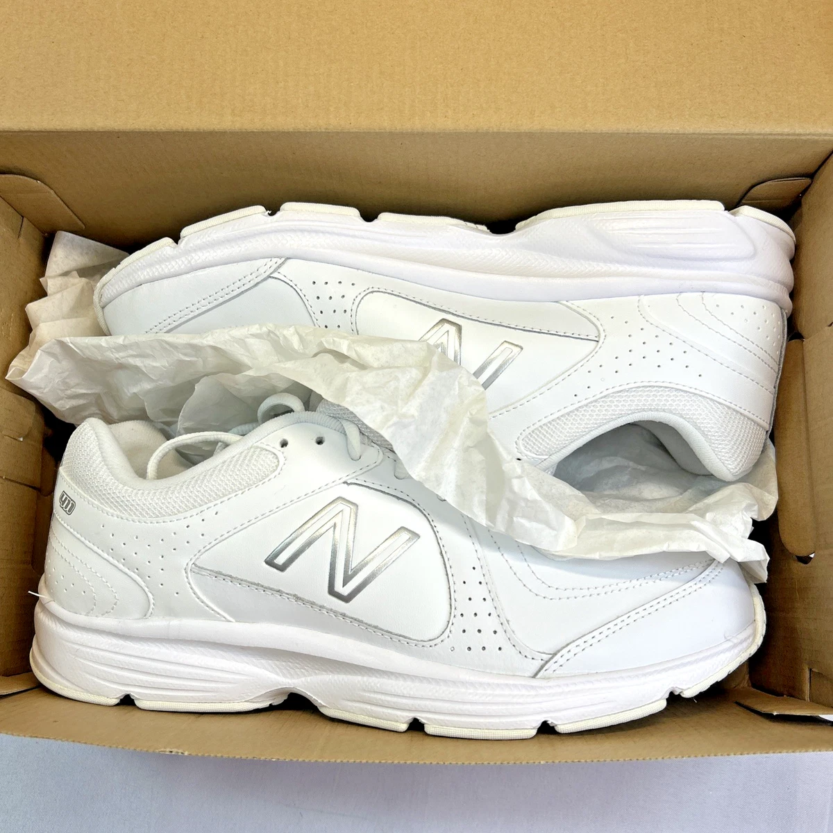 New Balance 411 Walking Training Shoes All White Leather Men\'s 9.5 Amazon.com | New Balance Women main image 3