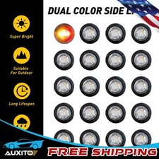 Universal Side Marker Lights Dual Color Truck Amber Trailer Red Bullet Led 20x