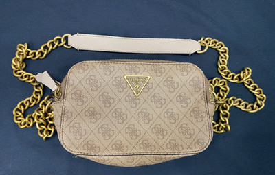Guess Noelle Signature Double Pocket Chain Strap Crossbody Handbag Purse B24