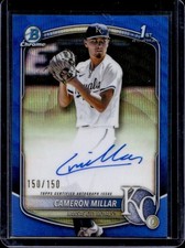 2025 Bowman Draft Cameron Millar Chrome Auto Blue Wave Refractor 1st #/150