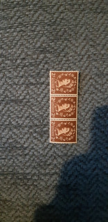 STAMPS GREAT BRITAIN QE2 2nd WILDINGS 2D WMK SIDEWAYS STRIP MM AND 2 UMM