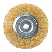 ZORUNNA Wire Brush for Grinder - 6 Inch Fine Crimped Wheel Brass plated