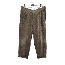 Vtg Giorgio Armani Pants Mens Sz 40 Heavy Corduroy Pleated Trousers Cotton Wool