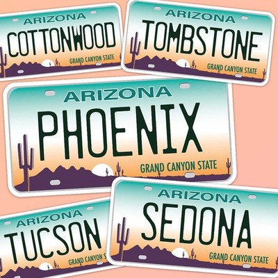 Arizona License Plate Stickers - Choose Your AZ City or National Park Decal
