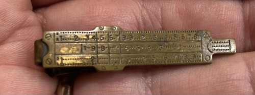 Vintage Slide Rule Tie Clip Tie Bar Brass Bronze Quality Jewelry Engineer Nice