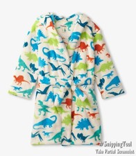 Hately Dinosaur Thick warm Fleece Robe Hooded White multicolor Dinosaur Boys 2-3