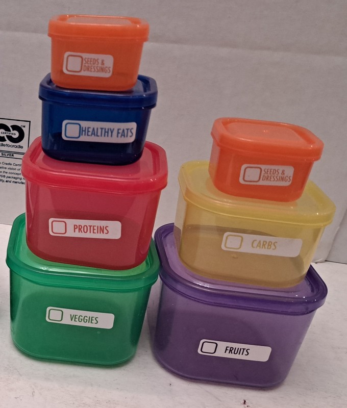 Beach Body 7 Pc Food Portion Control Containers Diet Healthy Pre-owned 