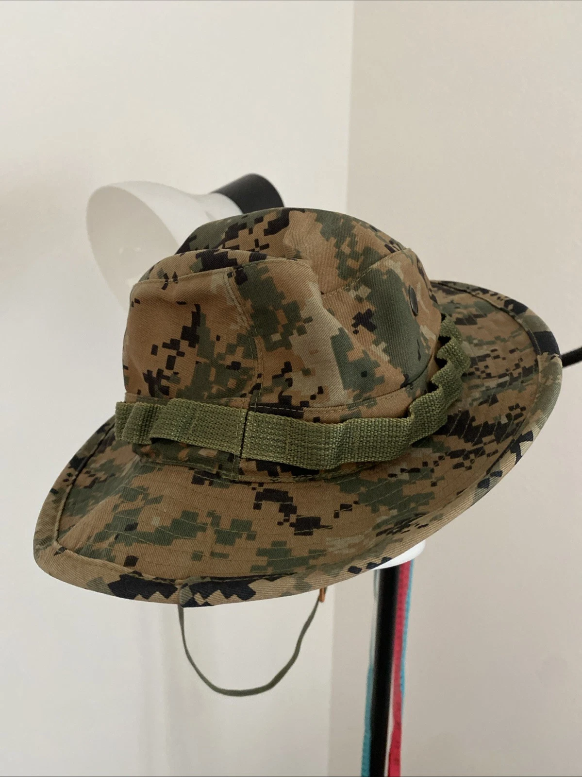 Military Hat Cover Field Woodland Marine Digital Camo Boonie Bucket 7 1/4 Medium