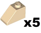 LEGO 5 New Slope Dark Tan 45 2 x 1 Studs Piece Part 3040 DT02