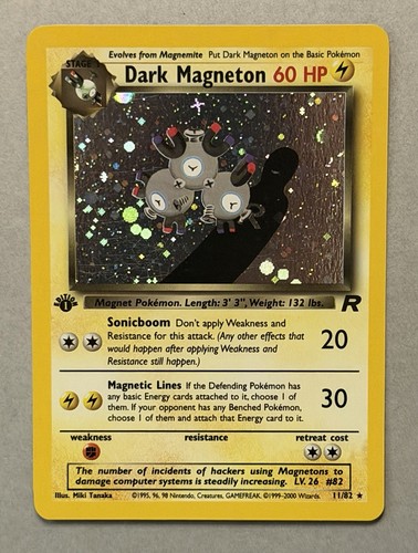 Pokemon TCG 1st Edition Dark Magneton 11/82 Team Rocket Holo 2000
