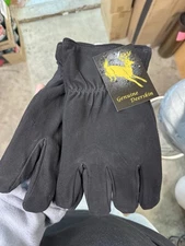 GO56BK XL North American Trading Men's Black Thermal Lined Deer Suede Gloves