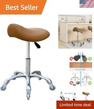 Durable Saddle Stool for Clinics Salons - Height Adjustable Rolling Wheels
