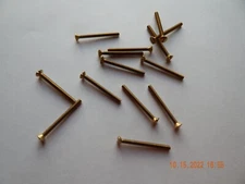 BRASS OVAL HEAD SLOTTED MACHINE SCREWS. 6/32 x 1 1/2" 15 PCS. NEW