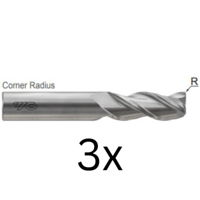 E5G97812 5/8''DIA(.010)x3''LOC ALU-POWER HPC 3 FL END MILL 37° UNCOATED (3Pc)