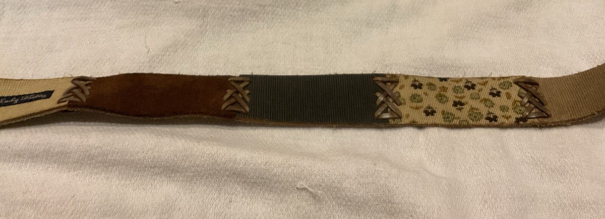 Lucky Brand Leather Corduroy Patchwork Y2K Boho Hippie Belt 