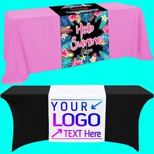 Customize Table Runner with your logo or design from 36"x72" to 36"x90"