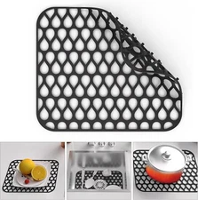 Kitchen Silicone Sink Mat 13.6"x11.6" Protector for Bottom Sink Heat Resistant