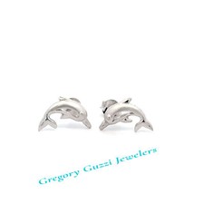 Sterling Silver Small Dolphin Post Earrings