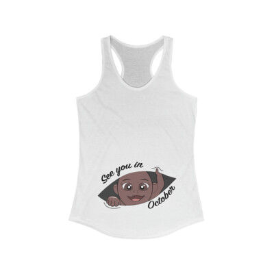 Personalised Pregnant Mommy Tanktop October