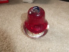 Vintage 1960s Brinns Glass Red clear Fruit Paperweight 3" Tall