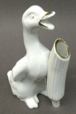 1930's Goldcastle GOOSE  PLANT STALK figural ceramic TOOTHBRUSH HOLDER Japan aa