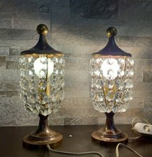 Coppia Abat jour antichi impero ottone pendenti crystal Pair Brass empire lamp 