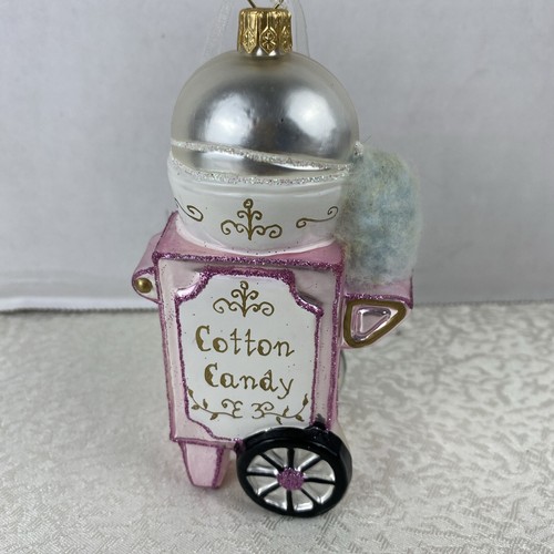 Kurt Adler Christmas Ornament Polish Blown Glass Cotton Candy Tree Decoration - Picture 3 of 10