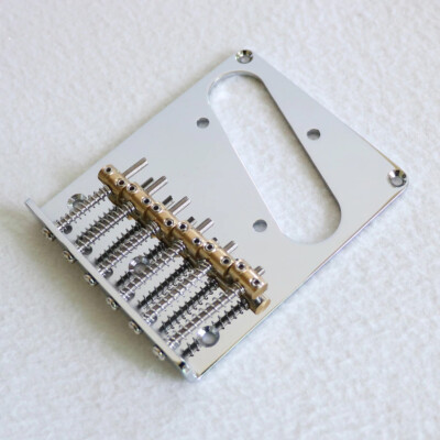 Chrome Modern Size Tele Telecaster Bridge with Vintage Style ind Brass saddles