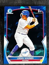 2023 Bowman Chrome 1st BLUE SAPPHIRE REFRACTOR PROSPECT ROOKIE Logan Wagner #4