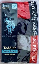 U.S. Polo Boy's 4T 4-Pk Toddler Boxer Briefs Tag Free Underwear
