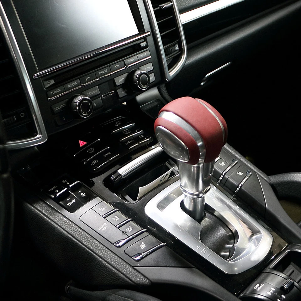 Cubierta adhesiva de perilla de cambio de marchas de perilla central de automóvil para Porsche Cayenne 2011-2017 Foto 4 de 4