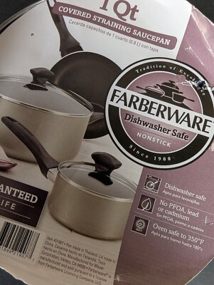 Farberware 1 qt covered straining saucepan nonstick 21907