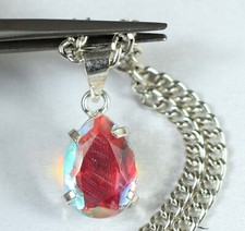 Natural Rainbow Mystic Topaz 8.55 Carat Pear Gemstone Certified Men's Pendant