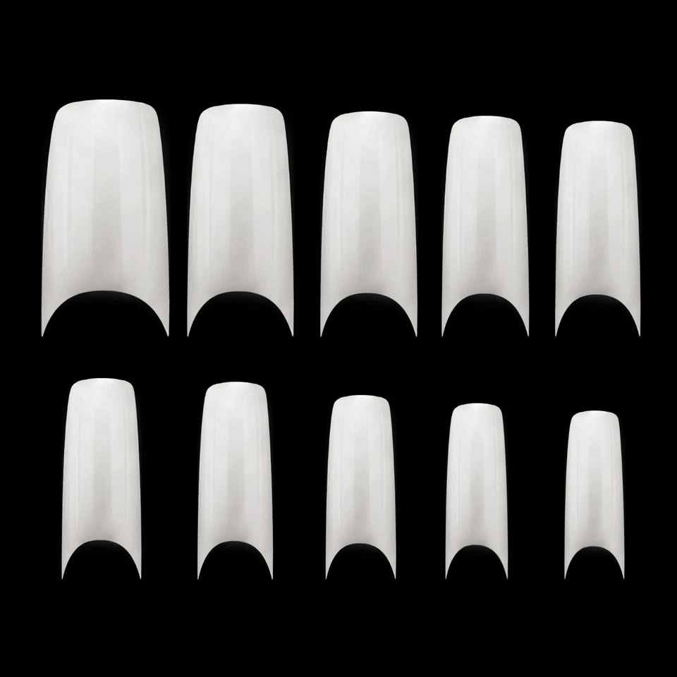 20 100 500 Set FALSE NAIL TIPS Fake Half Nails Glue on Plastic Acrylic Coloured - Image 3 of 3