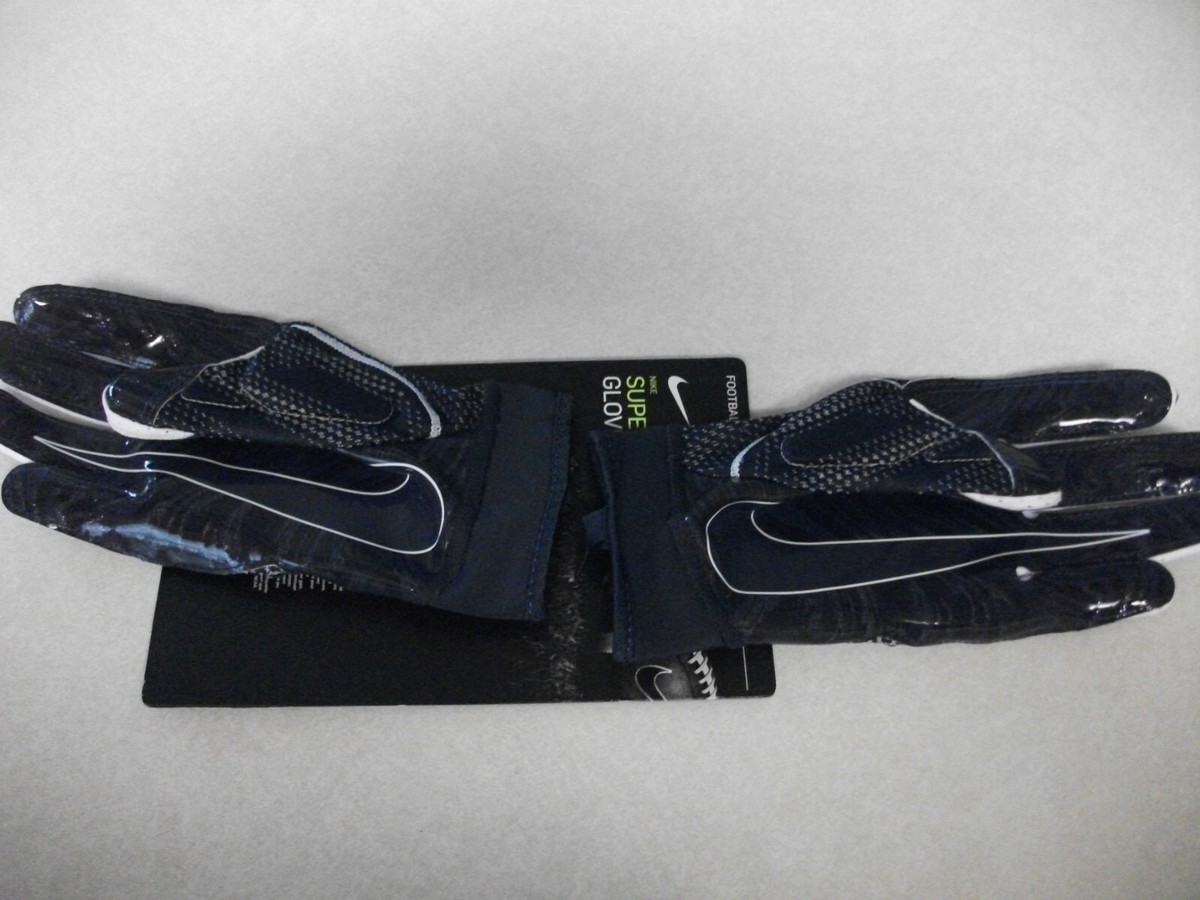 NWT Nike Superbad Football Gloves Mens Medium College Navy/White
