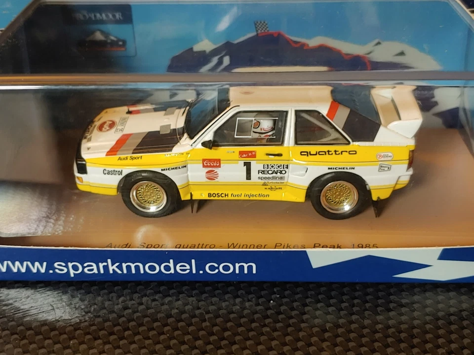 Spark Model 44pp85 AUDI QUATTRO S1 M. Mouton WINNER PIKES PEAK 1986 - 1:43 Rare - Immagine 3 di 4