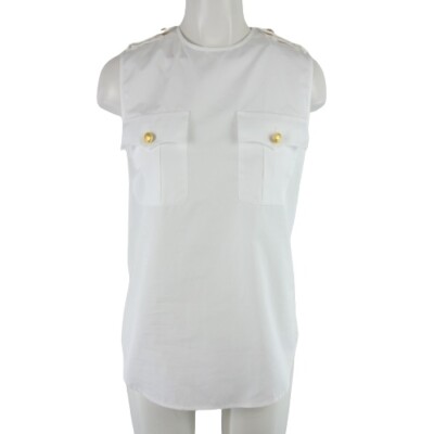 Bluse Dsquared2 32 34 De Weiß Damen Shirt Hemd Oberteil Tunika Baumwolle Neu