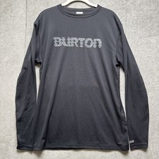 Burton Dryride Shirt Mens Black Mid Weight Base Layer Crew Sz Medium