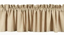 Valance 72 inch Ticking Stripe Beige & Cream York Raghu Window Curtain