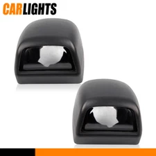 2 PCs Black Rear Bumper License Plate Light Lens Fit For Chevy Silverado