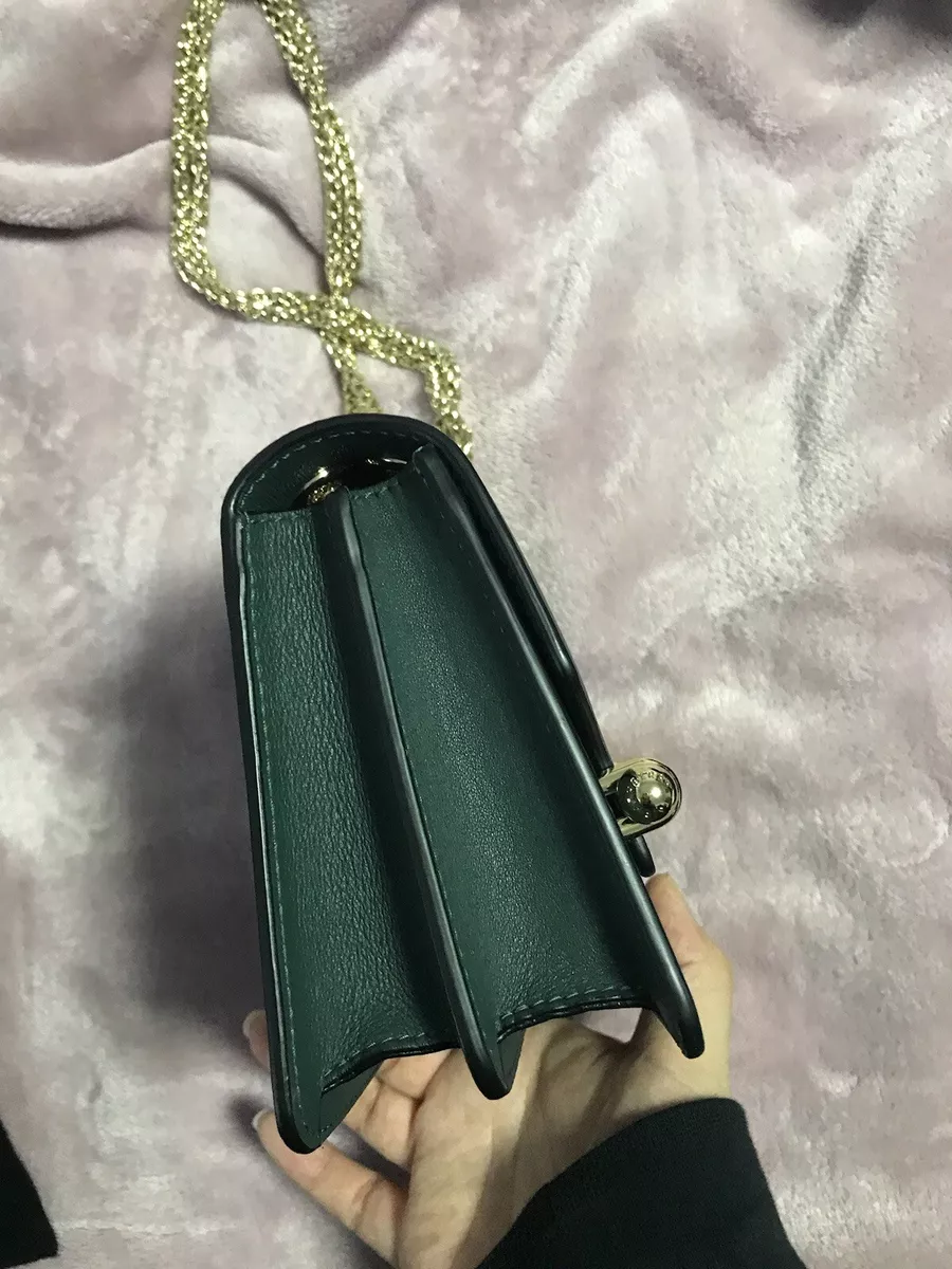 Strathberry East West Mini Handbag in Bottle Green Color