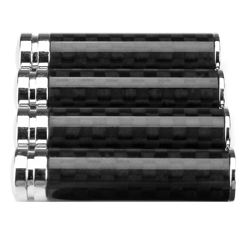 Manijas de perilla de cerradura de puerta interior de fibra de carbono real universal para automóvil 4 piezas Foto 4 de 4