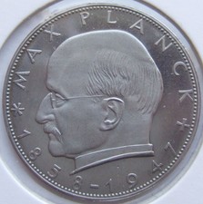 2 DM 1964 G Karlsruhe Bundesrepublik Deutschland Max Planck Polierte Platte