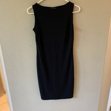 Ann Taylor Dress Size 2 Black Sleeveless Fitted Tank Midi Stretch Classic