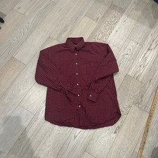 Brioni Mens Medium Red Long Sleeve Button Up Dress Shirt