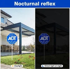 ADT Security Sign - Heavy Duty 28" 100% Aluminum Yard Sign w/ Stake
